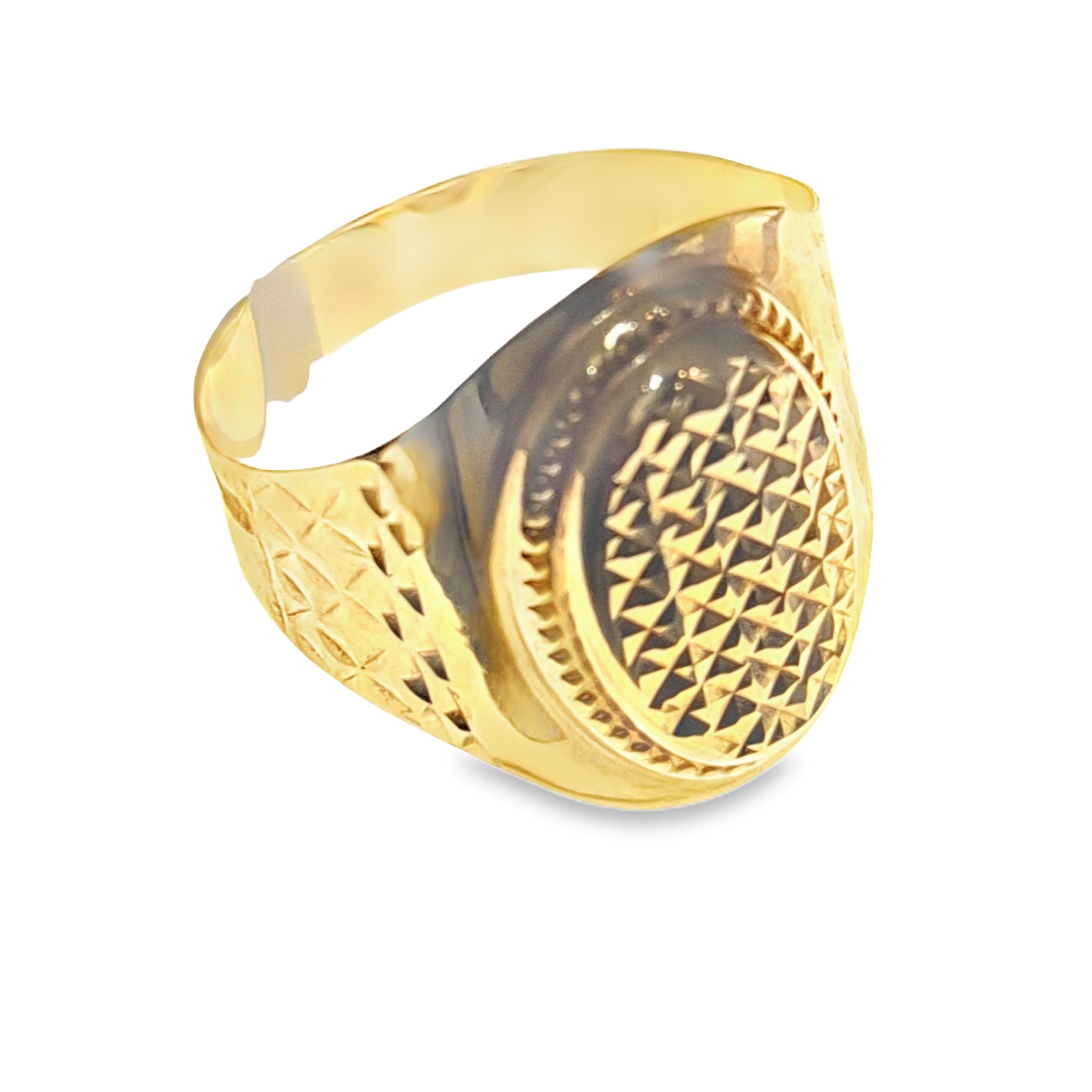 Geometric Textured Men’s Ring – Bold & Distinctive Style